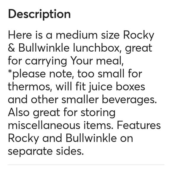 Vintage Rocky and Bullwinkle Limited Edition Collectors Lunchbox. - Picture 7 of 7